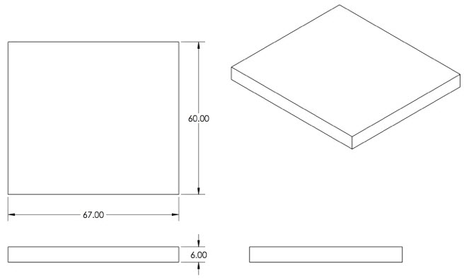 Tank - Fresh Water - 60" x 67" x 6" - w/ 1 1/2" Drain - White