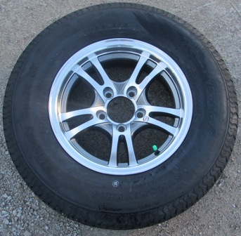 Tire - Constancy - ST205/75R15 LRD - 15" x 5" - 5H 4.5 - Gunmetal Jaguar Aluminum Wheel - Nitrogen