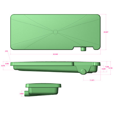 Tank - Holding - 24" x 63" x 7" - Spray Fit - RH Spin Welded Level Sensor