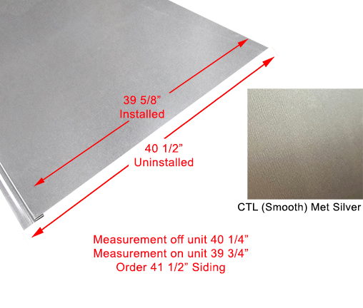 Siding - Metal - 040 - 41 1/2" x 96" - CTL - SL - Met. Silver - w/Film