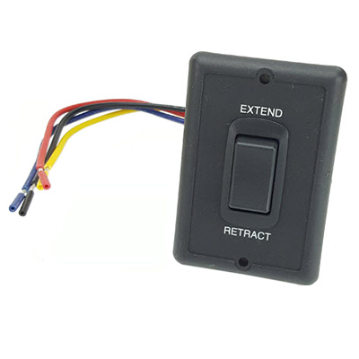 Switch - Electric Jack - 12V - Extend/Retract - w/Gasket - Butyl Tape - SGL Black - Sigma - A0281