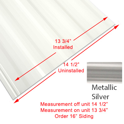 Siding - 024 - 16" x 400" - Order Per Lineal Foot - 1 MDM SL - Metallic Silver - Mesa - CS Oregon Only