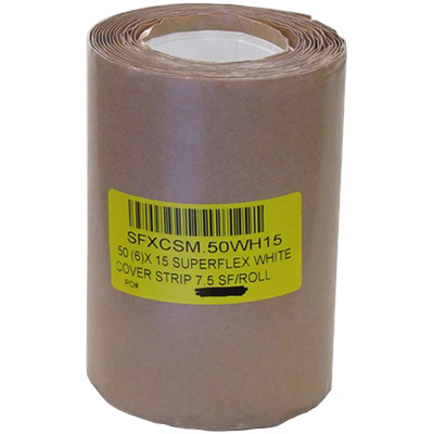 Roof - Cover Strip - w/Adhesive - 6" x 15'  - Superflex White - 7.5 Sq Feet