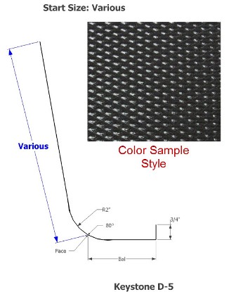 Skirt - Metal - 030 - 12" x 142" - 2" Rad - D-5 - Black - TP DE