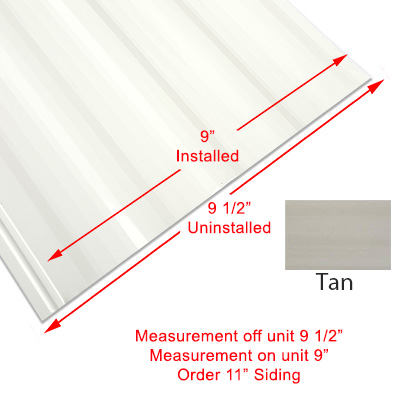 Siding - 024 - 11" x _________ Order Per Lineal Foot - 1MDM - SL - Tan - CS INDIANA ONLY