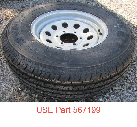 Tire - Trailer King II - ST225/75R15 E  - Sunrise - 15" x 6" - 6-5.5 - Mod - Slv