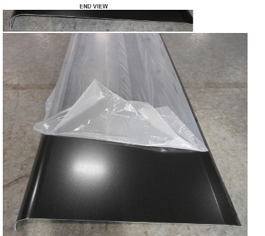 Skirt - Metal - 040" x 25 1/2" x 193" - 3" Rad. D-12 - w/Film - Black TP - 2020-422 w/Kiss