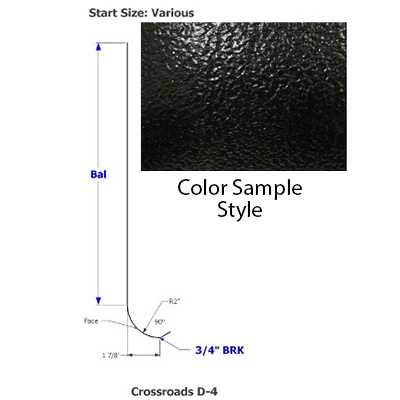 Skirt - Metal - .030" x 18" x 144" - 2" Rad. D-4 - Black TP - SE