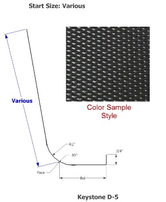 Skirt - Metal - 030 - 14" x 142" - 2"Rad - D-5 - Black TP DE