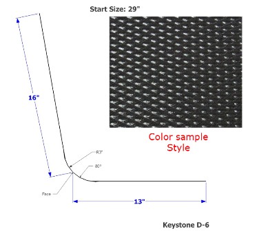 Skirt - Metal - 030 - 29" x 144" - 3" RAD - D-6 - Black - TP - DE