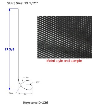 Skirt - Metal - 030 - 19 1/2" x 168" - 2"Rad - D-126 H - Black - TP - DE