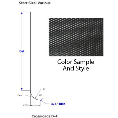 Skirt - Metal - 030 - 13 1/8" x 143 1/4" - 2"Rad - D-4 - Black - TP - DE