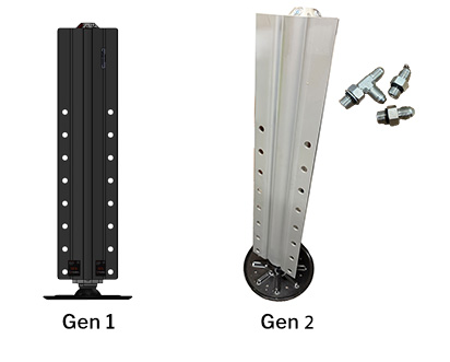 Jack - Landing Gear - Leg Cylinder - LH/RH - Hydraulic - 2 1/2" - 14K - w/9" Foot Pad - Full Mounting Holes - Clear - 8 Mounting Holes