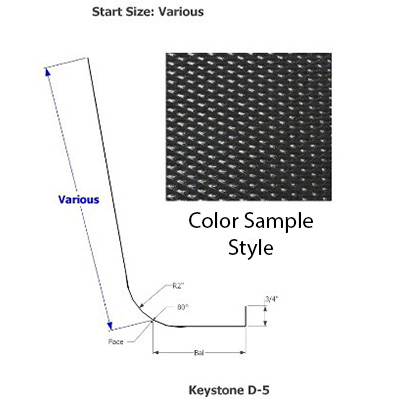 Skirt - Metal - 030 - 17" x 120" - 2" RAD - D-5 - Black - TP - DE