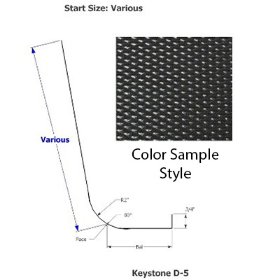 Skirt - Metal - 030 - 17" x 170" - 2" RAD - D-5 - Black - TP - DE