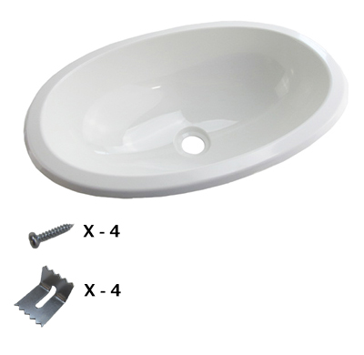 Sink - Lavatory - 12" x 17" - Oval - White