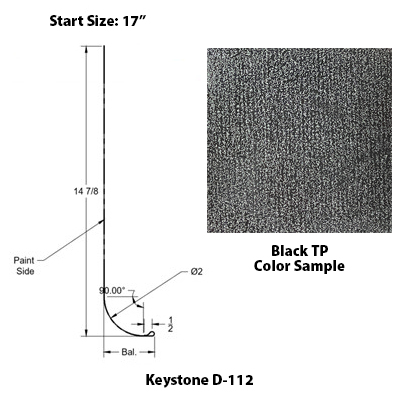 Skirt - Metal - 030 - 17" x 166" - 2" Rad - H D-112 - Black - TP - DE