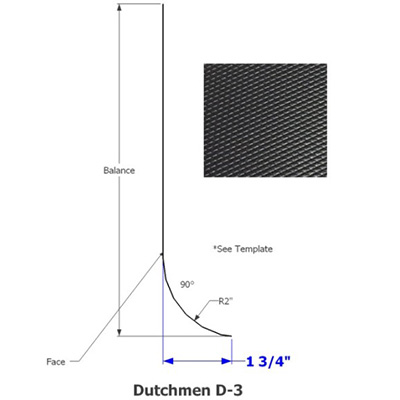 Skirt - Metal - 030 - 8 1/2" x 180" - 2" Rad - D-3 - Black - TP - DE