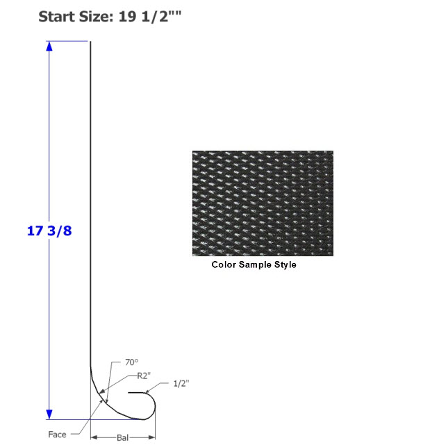 Skirt - Metal - 030 - 19 1/2" x 125 1/4" - 2" Rad - D-126 H - Black - TP - DE