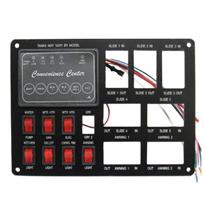 Monitor Panel - 5 Tank - 6 Button (B,F,B1,B2,G,G2,Glly) - No Tank Harness - 6 Holes/5 Slide/2 Awn