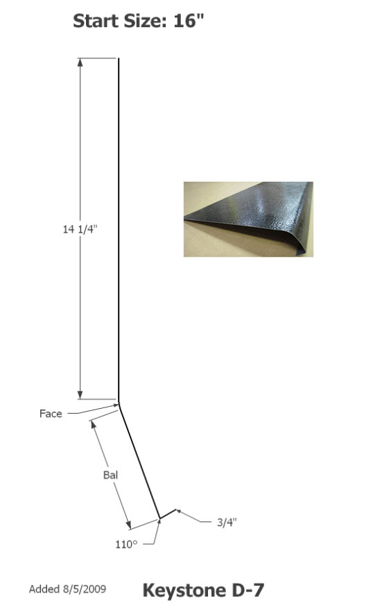 Skirt - Metal - 030 - 14" x 146 1/2" - 2" Rad - D-7 - SE - TP - Black