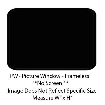 Window - 35" x 12" - PW - Grey 20 - Temp - Insulated - Black - Frameless - #3000
