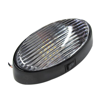 Light - Porch - Oval - Black - Clear Lens - w/Switch - w/B7045 LED Bulb