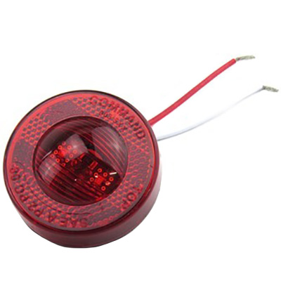 Light - Clearance - Round - 2 1/2" - Red Lens w/Reflex Ring - Black Base