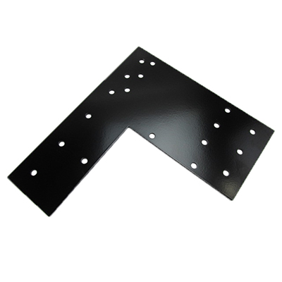 Bracket - Corner Plate - Flat - 8" x 10" - 12 ga. - Powder Coat - Black