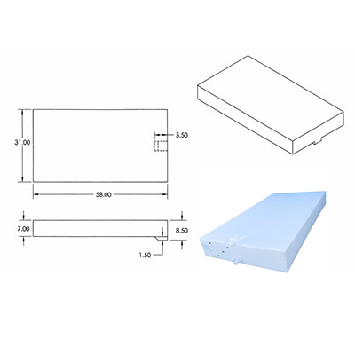 Tank - Water - 31" x 58" x 7" - White - w/ 1 1/2" Drain