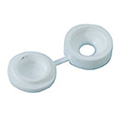Button - Snap Cap - 1 Piece - Hinged - For #8-#10 Screw - White