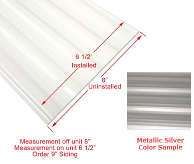 Siding - 024 - 9" x _________ Order Per Lineal Foot - 1MDM - SL - Met Silver