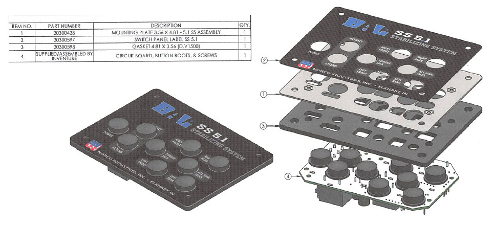 Jack - Stabilization Control Panel - 5.1 - Push Button - Panel Assembly