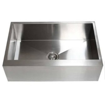Sink - Kitchen - 27" x 16" x 8" - Flat Apron - 20 Ga. - Stainless Steel