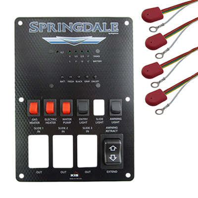 Monitor Panel - 4 Tank - 4 Slide Cut Outs - 2 Light Switches