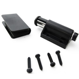 Glass - Magnet Latch Only - Latch & Strike Plate - Black