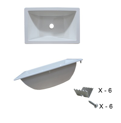 Sink - Lavatory - 10" x 16" - Radius Bowl - White