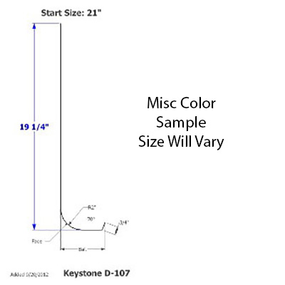 Skirt - Metal - 040 - 21" x 168" - 2" Rad H - D-107 - Misc Color - Mill - Side Out
