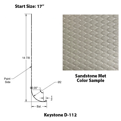 Skirt - Metal - 030 - 17" x 142" - 2" Rad - H D-112 - Sandstone Met - DE