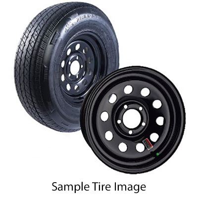 Tire - Rainier - ST205/75R14 D - 2040# - 65PSI - SV - 14" x 5.5" - 5-4.5 - MOD - BLK - 3.19 CB