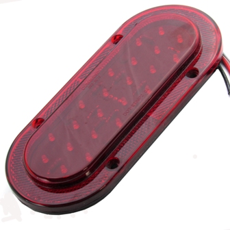 Light - Tail - Red Lens w/Reflex - Oval - Surface Mount - w/Gasket