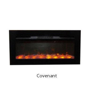 Fireplace - 36" - Electric - Flush Wall Mount - Touch Screen - w/Remote - 3 Color w/Crystals - LED