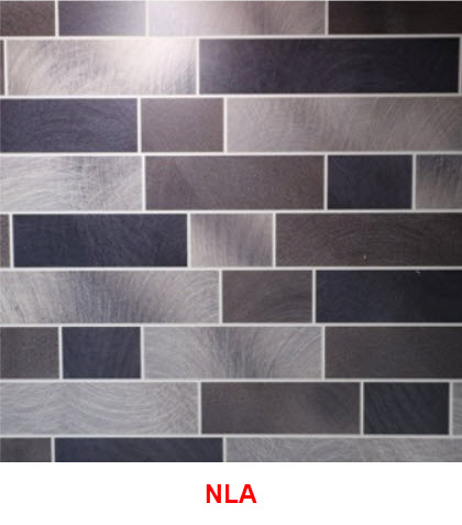 Countertop - Backsplash - 25" x 13" - Foam PVC - Brushed Metal Smoke Tile