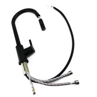 Faucet - Kitchen - Pull-Out - Single Hole - Lever Handle - Black B-Head - K8196BR-1-BLK-LF