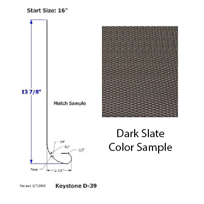Skirt - Metal - 030 - 16" x 142" - 2" Rad - H D-39 - MG Dark Slate - DE