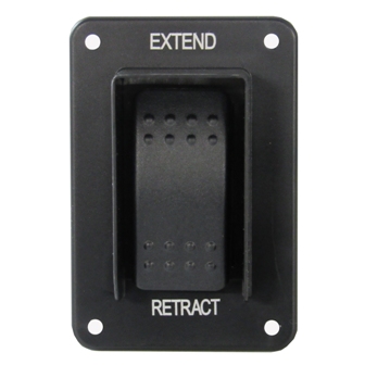 Switch - Exterior - 12v - Plate w/Switch - Extend/Retract - Black Plate - Black Switch - Sealed Assembly - AT141-121