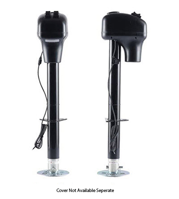 Jack - Tongue - Electric - 3500# - 18" Travel - w/Foot Pad Extension - 30A In-Line Fuse - LED Light - Black