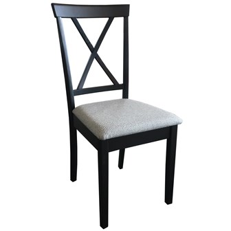 Chair - Dinette - X Back - w/Storage - Carb 2 - Home Base 9255 Fabric - Ash - Black