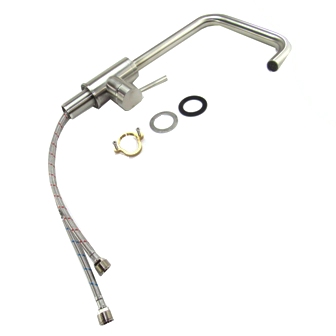 Faucet - Kitchen - Square Spout - Single Hole - Stainless