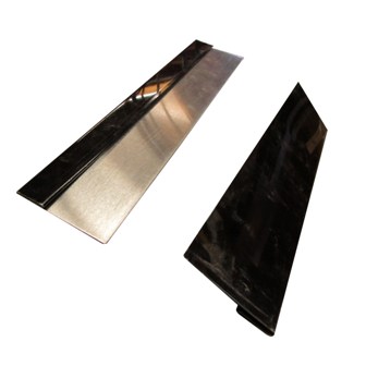 Trim - Metal - 024 x 3 3/16" x 192" - T-Bar - Belt Rail - 027 Black Tuffkote
